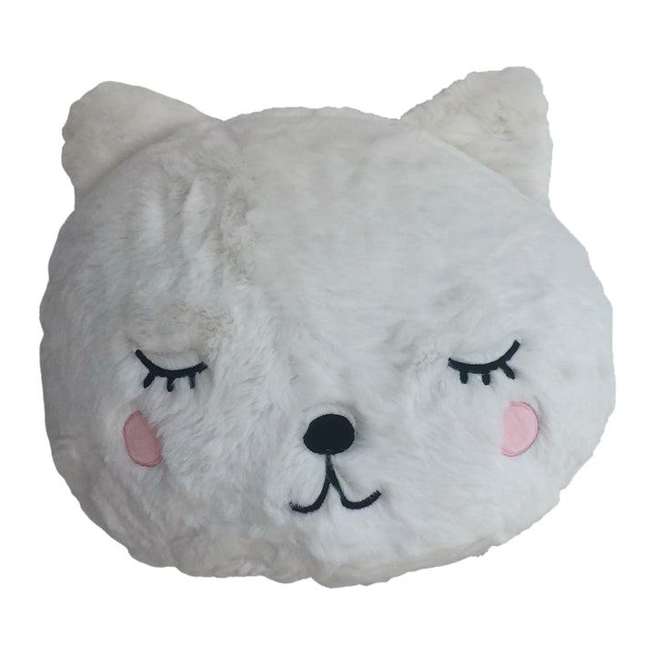 Faux Fur Cute Bear White Filled Cushion