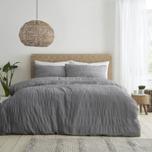 Load image into Gallery viewer, Seersucker Duvet Set - Grey
