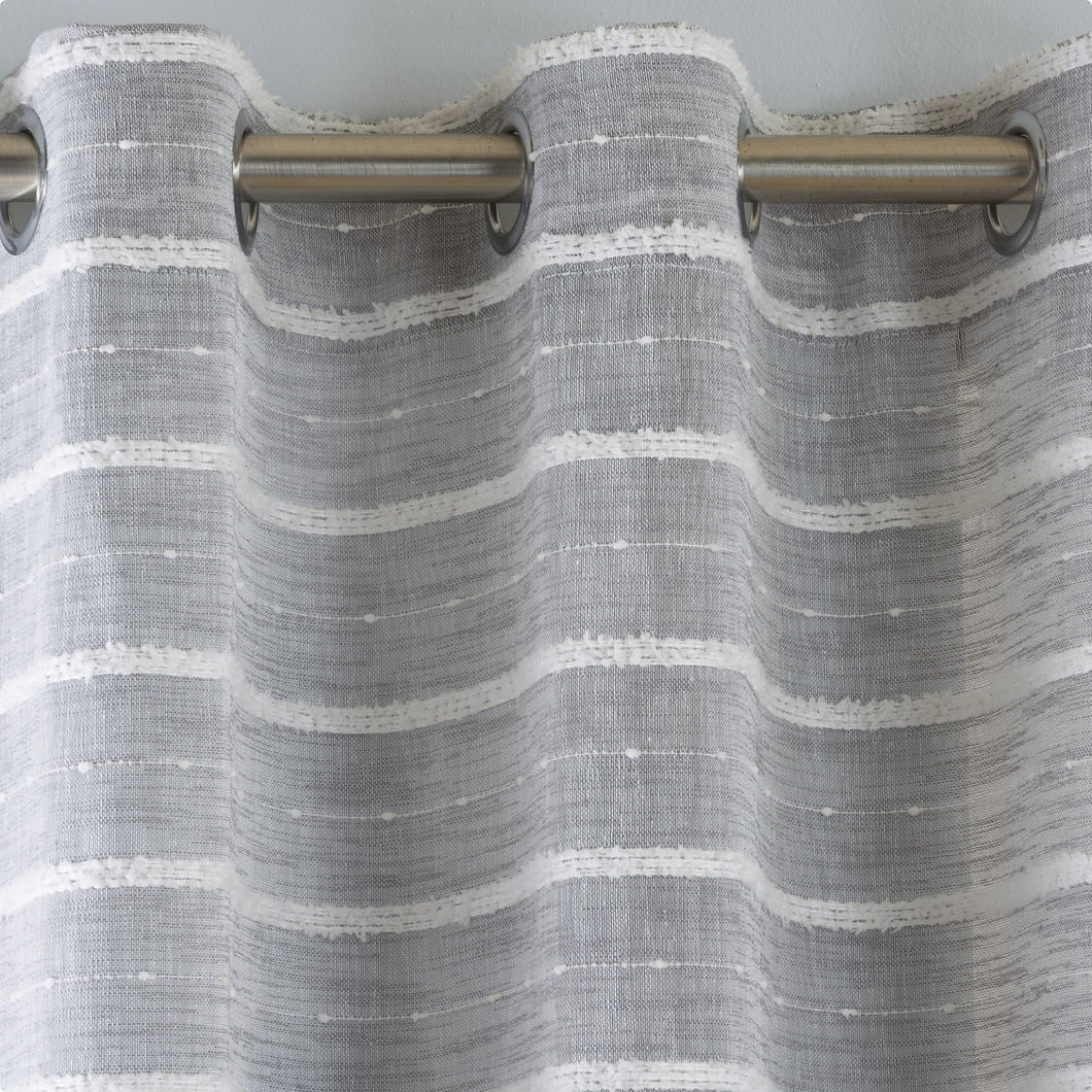 Antigua Grey Eyelet Voile Panel