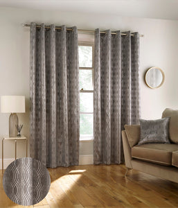 Broadway Grey/Silver Eyelet Curtains