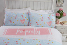 Load image into Gallery viewer, *Be Pretty Blush Sky Blue Duvet Set (SINGLE AND DOUBLE)
