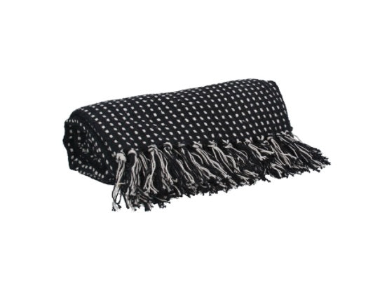 Black Slab Stitch Throw
