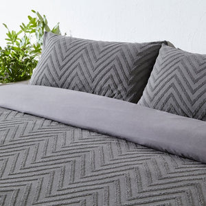 Chevron Charcoal Cotton Duvet Set