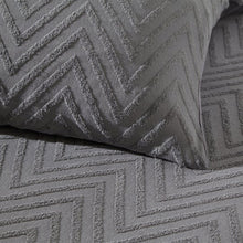 Load image into Gallery viewer, Chevron Charcoal Cotton Duvet Set
