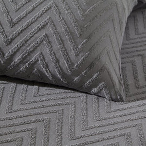Chevron Charcoal Cotton Duvet Set