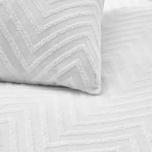 *Chevron White Cotton Duvet Set (SINGLE)