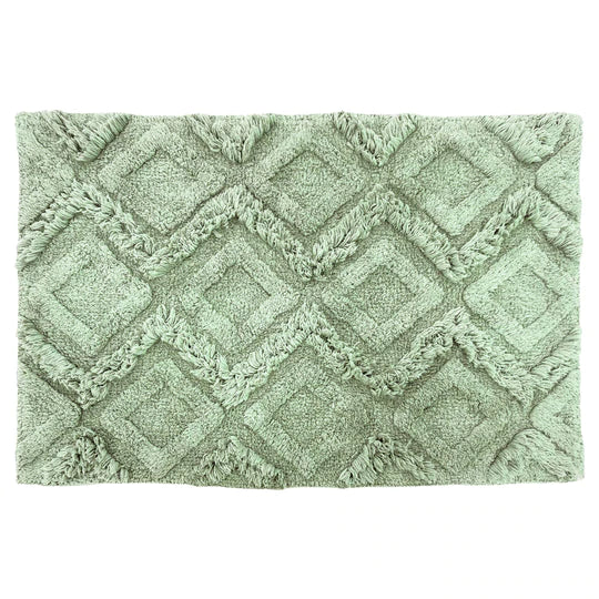Diamond Tufted Bath Mat Sage Green