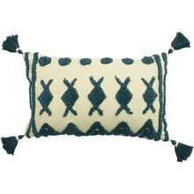 Load image into Gallery viewer, Esme Teal Bolster Cushion Cover

