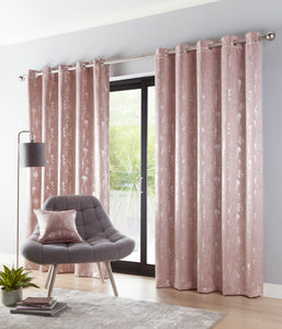 Fleur Blush Eyelet Curtains