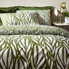 Load image into Gallery viewer, Frond Olive Green Duvet Set
