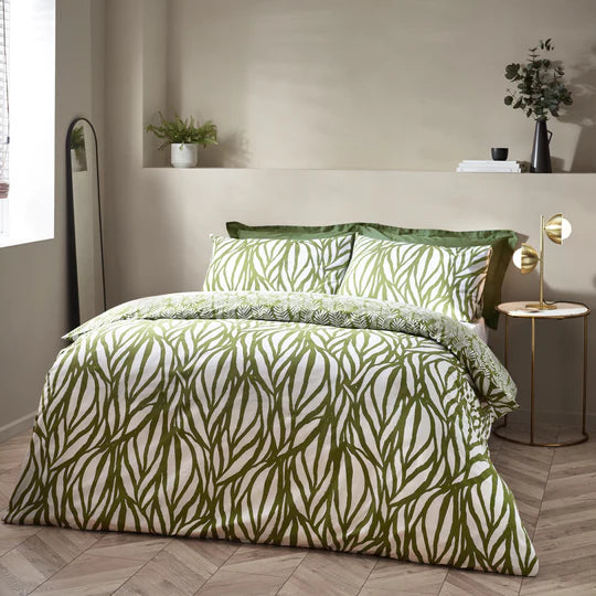 Frond Olive Green Duvet Set