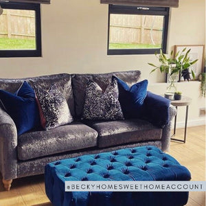 Meridian Navy/Silver Large Cushion Cover