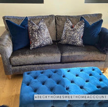Load image into Gallery viewer, Meridian Navy/Silver Large Cushion Cover
