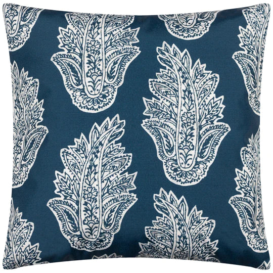 Outdoor Filled Cushion- Paisley / Teal