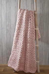 Blush Chunky Knit Throw