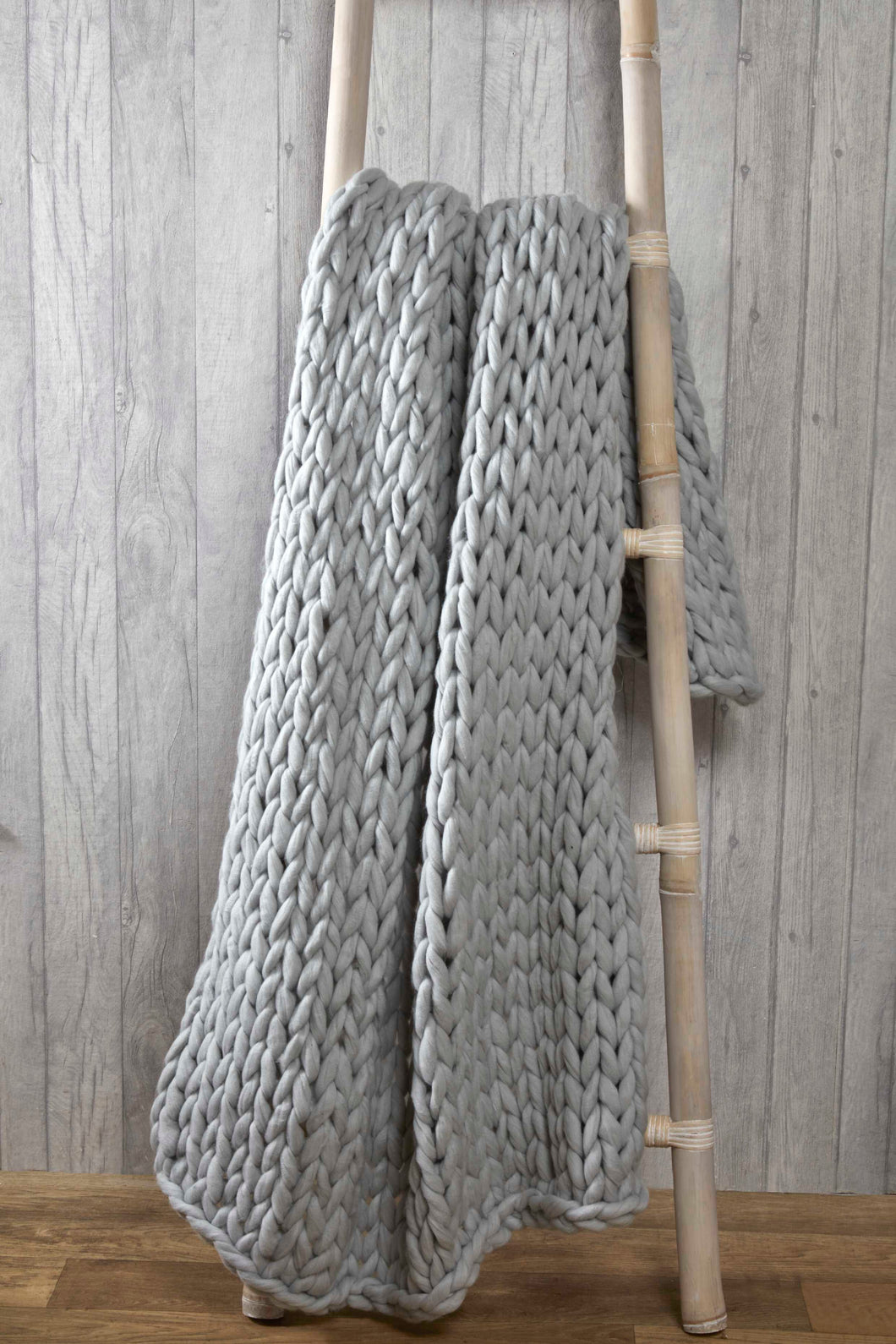 Grey Chunky Knit Throw