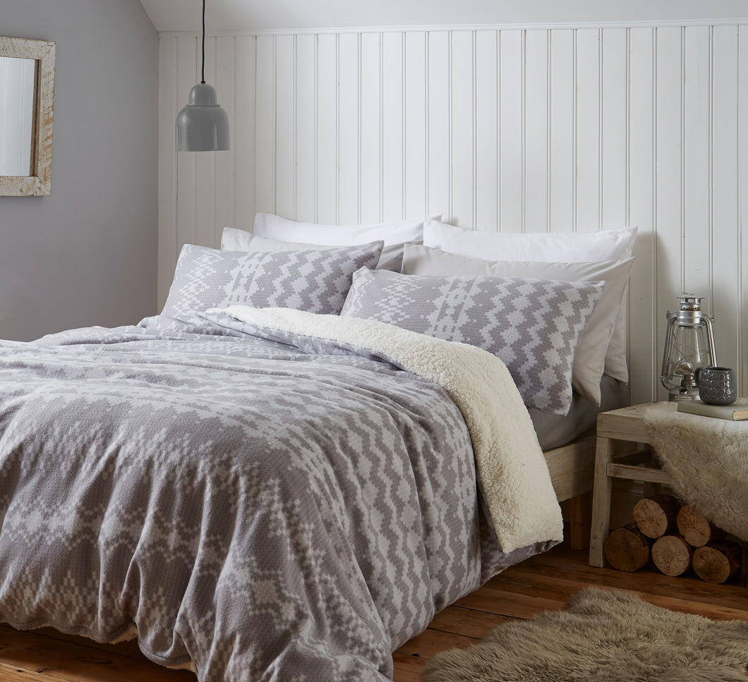 Alpine Fleece Grey Duvet Set