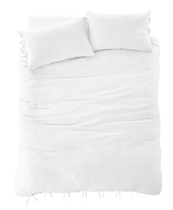 Afra White Cotton Muslin Duvet Set