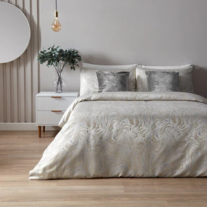 Marble Jacquard Oyster Duvet Set