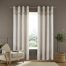 Load image into Gallery viewer, Melville Woven Texture Natural Eyelet Curtains (66&quot; X 90&quot;)
