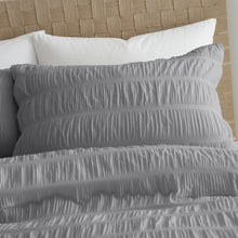 Load image into Gallery viewer, Seersucker Duvet Set - Grey
