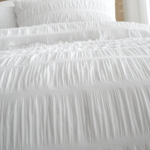 Seersucker Duvet Set - White