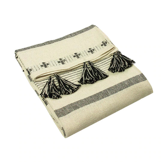 Pangea Black/Natural Woven Throw
