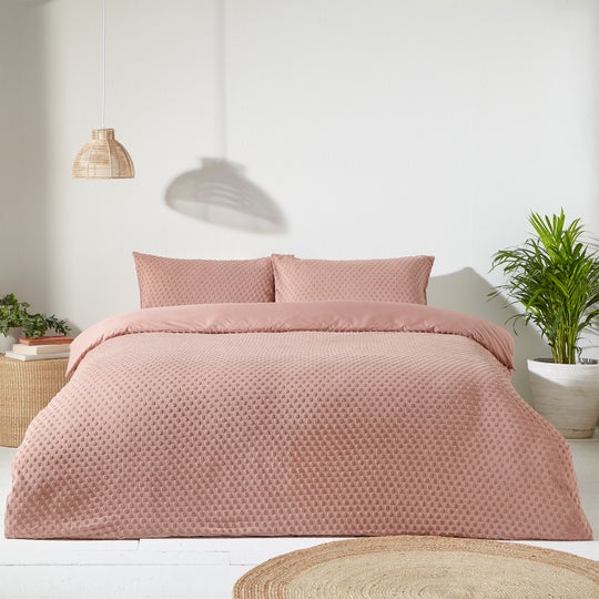 Polka Tuft Blush Cotton Duvet Set