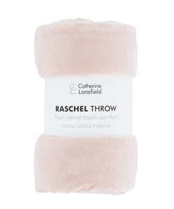 Extra Large Raschel Super Soft Fleece Throw - Blush
