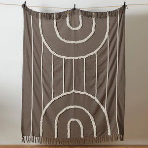 Rainbow Tuft Throw - Grey