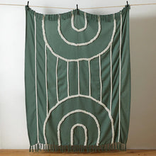 Load image into Gallery viewer, Rainbow Tuft Throw - Green
