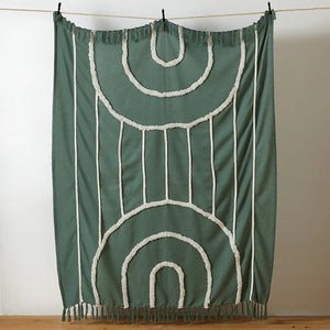 Rainbow Tuft Throw - Green