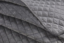 Load image into Gallery viewer, Grey Plush Quilted Bedspread Set
