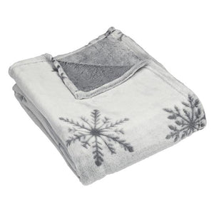 Snowflake Fleece Throw - Silver