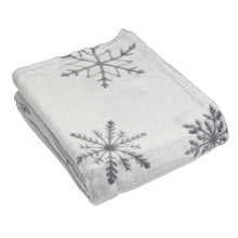 Load image into Gallery viewer, Snowflake Fleece Throw - Silver

