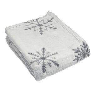 Snowflake Fleece Throw - Silver