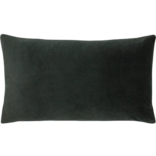 Charcoal Velvet Filled Bolster Cushion