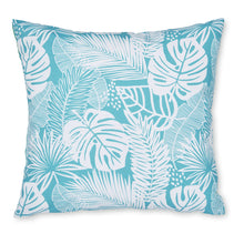 Load image into Gallery viewer, Tropical Birds Filled Outdoor Cushion - Teal
