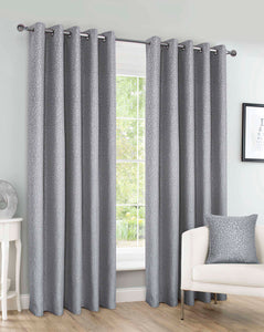 Sahara Silver Eyelet Curtains