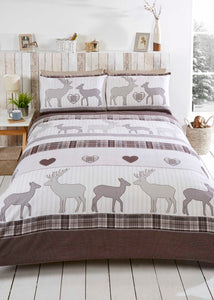 St Andrew's Brushed Cotton Natural Duvet Set - Single