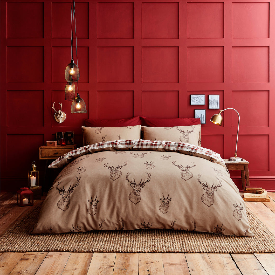 Stag Duvet Set - Natural - Double