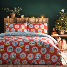 Load image into Gallery viewer, Twelve Days of Christmas Festive Duvet Set - Red
