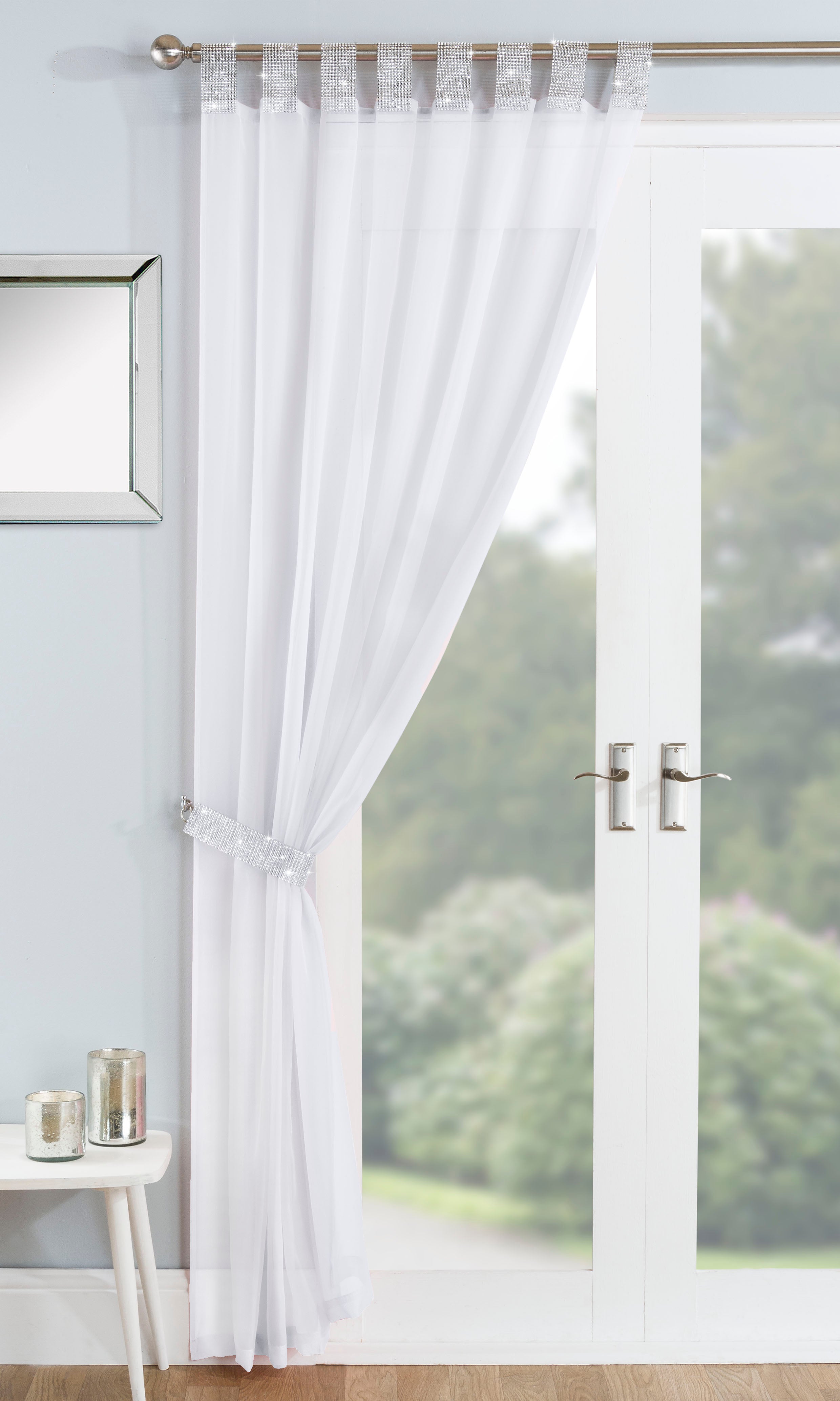Vegas White Tab Top Voile Panel All Bits Home