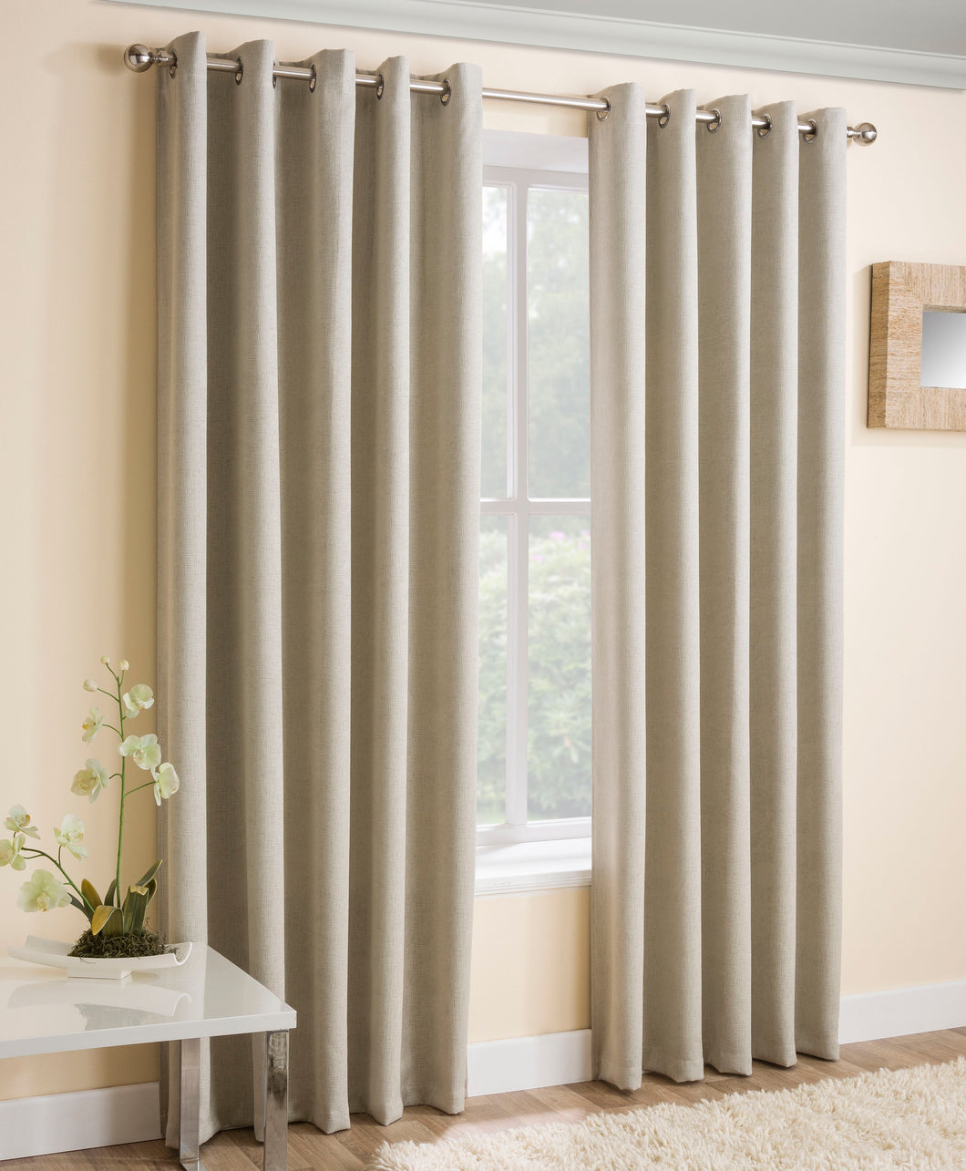 Vogue Cream Eyelet Curtains