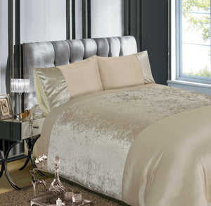 *Champagne Velvet Duvet Set (SINGLE)