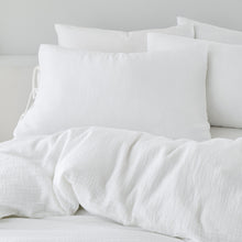 Load image into Gallery viewer, Afra White Cotton Muslin Duvet Set
