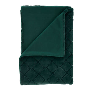 Cosy Diamond Throw - Bottle Green