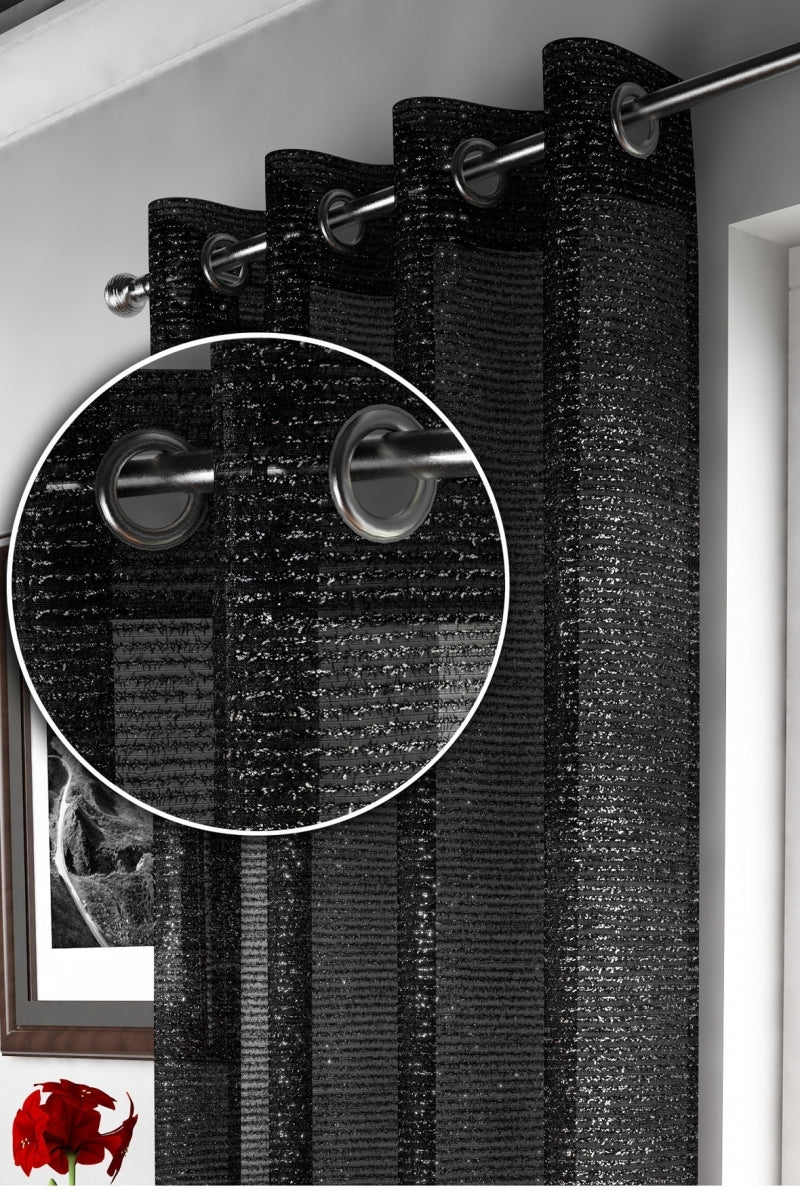 Adele Black Eyelet Voile Panel
