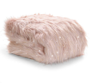 Blush Metallic Fur Throw