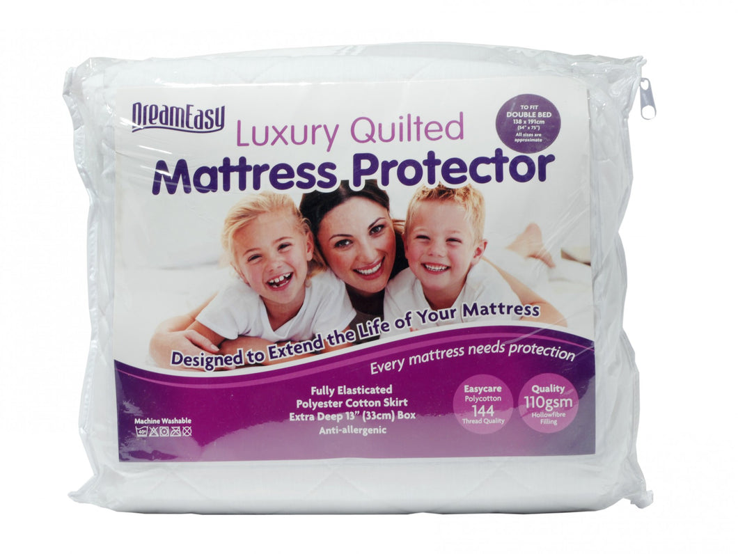 DreamEasy 110g Quilted Polycotton Mattress Protector